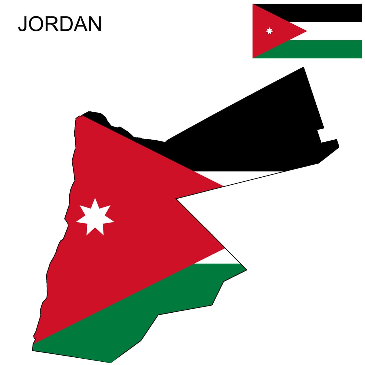 نقشہ اردن کے پرچم کا نقشہ