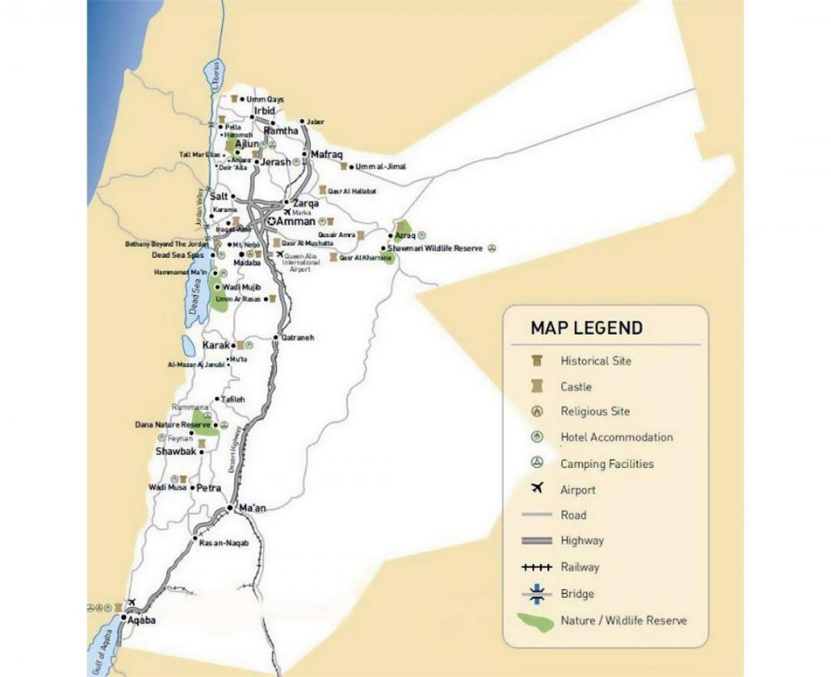 اردن کے سفر کا نقشہ