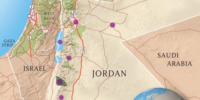 کی بادشاہی اردن کا نقشہ
