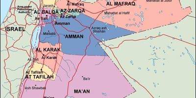 نقشہ اردن کے سیاسی
