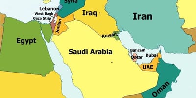 کا نقشہ اردن اور ارد گرد کے علاقے