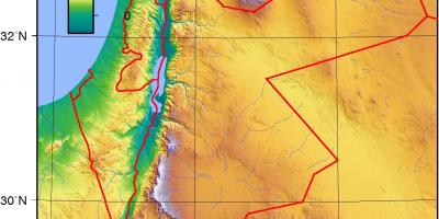 نقشہ اردن کے topographic