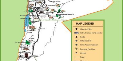 نقشہ اردن کے سیاحوں کی سائٹس
