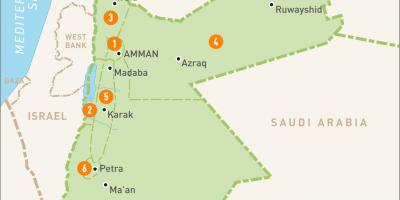 عمان اردن کے نقشے پر